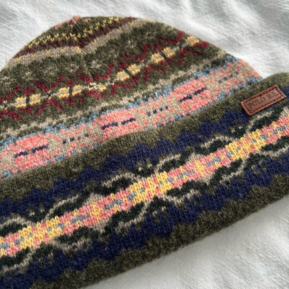 Ralph Lauren Fairisle 65% wool Beanie